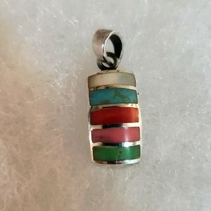 Multi-colored Sterling Silver Pendant